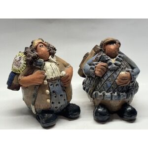 Vintage Sara Meadows / Sculptures by Sara "GOLFERS "~ Pottery Figurine 1989